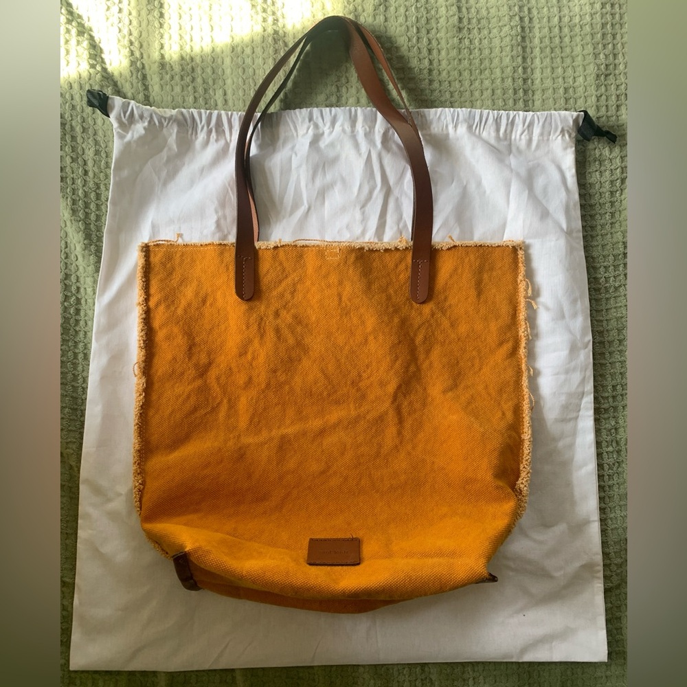 Mustard canvas tote